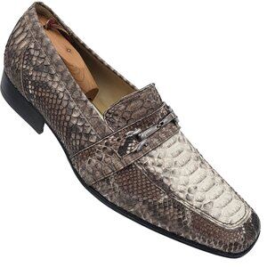 Mens Size 12 Exotic Natural Python Dress Shoes David X-David Eden 12 Bit Loafers